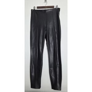 ZARA Faux Leather Legging Pants Black‎ Medium Slim Ankle Zip Women's